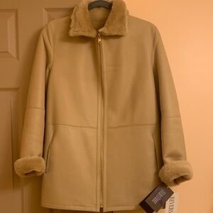Women's Tan Shearling Jacket